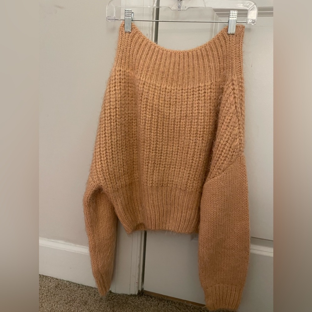Orange off the shoulder sweater